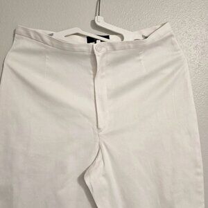 Philippe Adec Cotton Wide Leg Crop Women's Pant Size 8 in Off-White or Bone